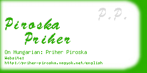 piroska priher business card